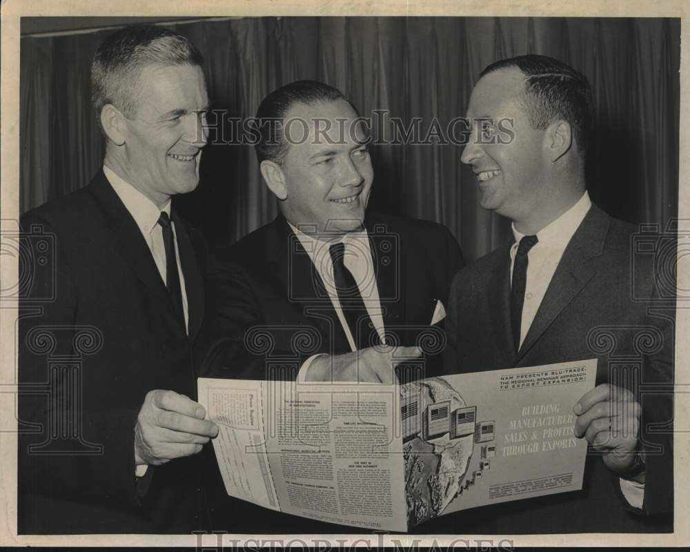 1965 Business group discusses foreign trade in Albany, New York-Historic Images