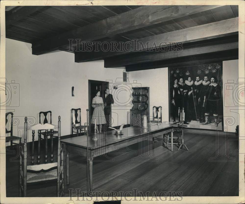 1963 Visitors tour Fort Crailo Historic Site, Rensselaer, New York-Historic Images