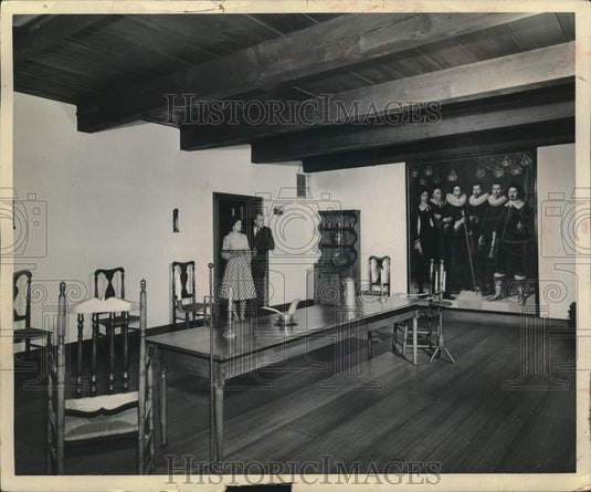 1963 Visitors tour Fort Crailo Historic Site, Rensselaer, New York-Historic Images