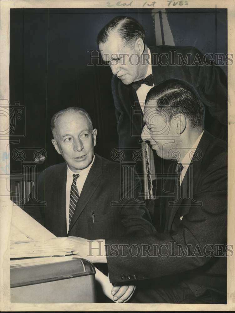 1963 Officials discuss rent control at City Hall in Albany, New York-Historic Images