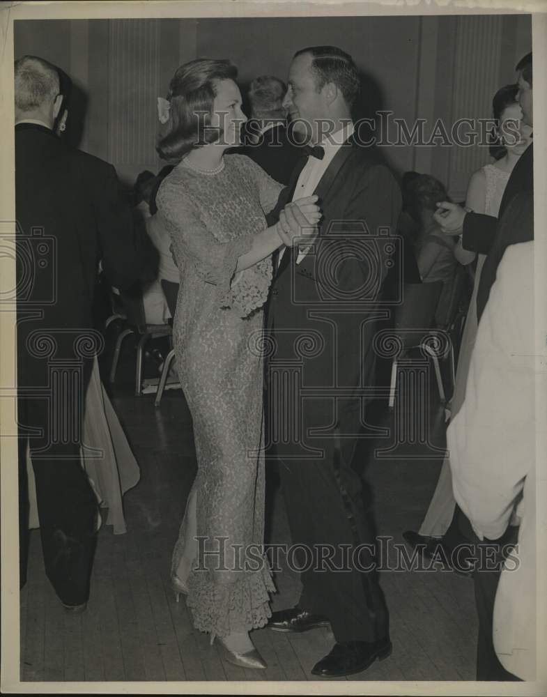 1967 Mr. & Mrs. Richard Fiset dancing at social event in New York-Historic Images