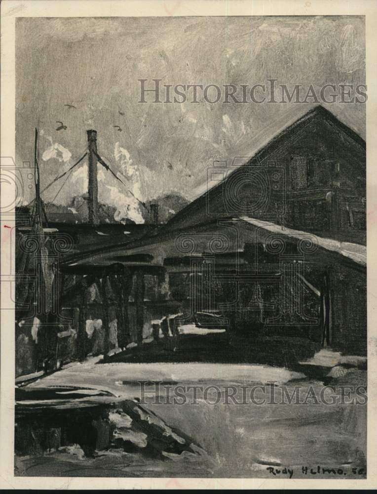 1956 Rudy Helmo painting, Gloucester, Massachusetts-Historic Images