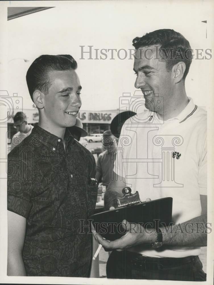 1964 Don Tobin with Dan Deifendorf at bicycle rodeo in New York-Historic Images