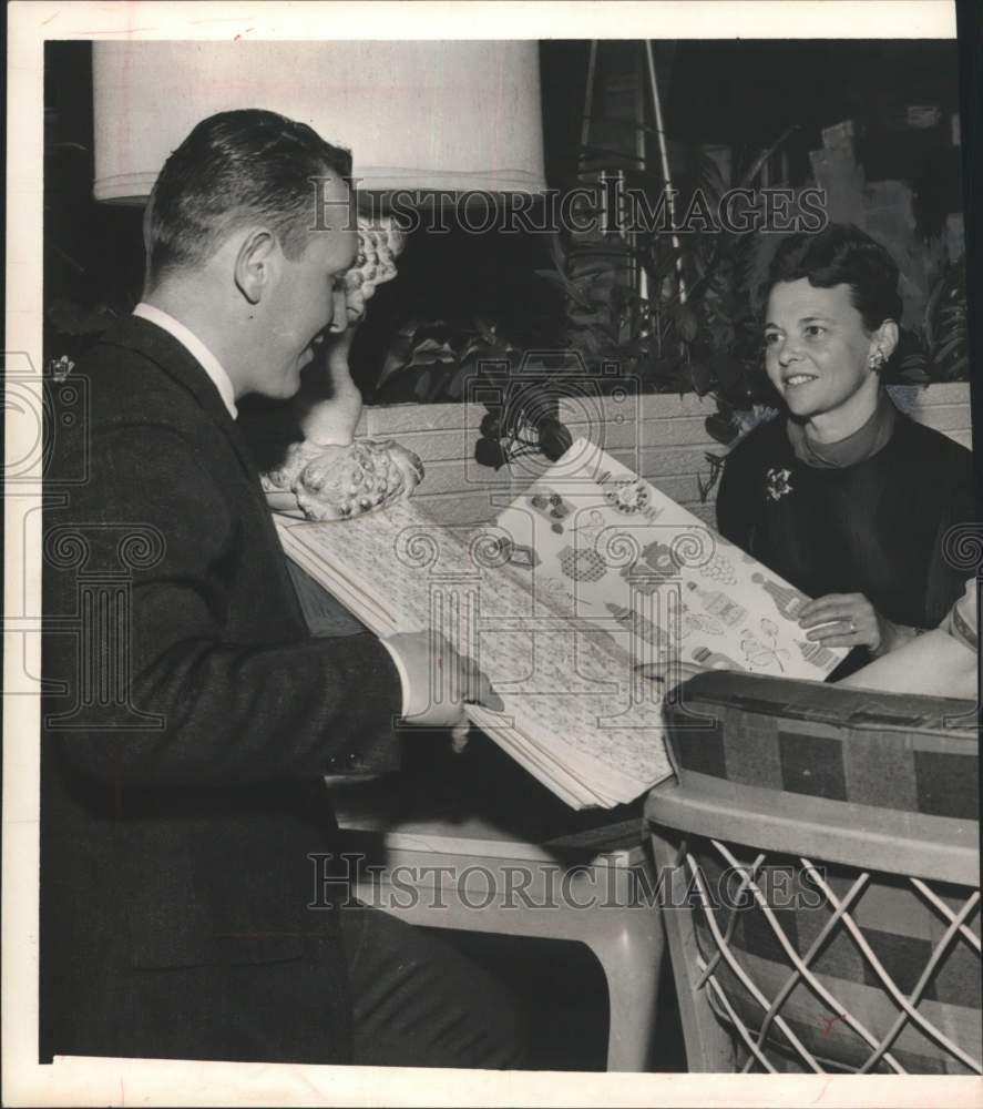 1962 Fred Weber with decorator Mrs. Wilma DeMurio in New York-Historic Images