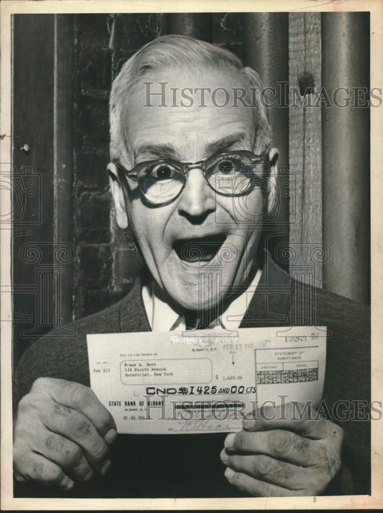1961 Frank A. Doru with contest winning check in New York-Historic Images