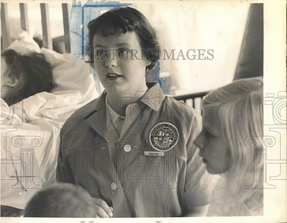 1960 Kathy Dorn reads braille to kids in Albany, New York hospital-Historic Images