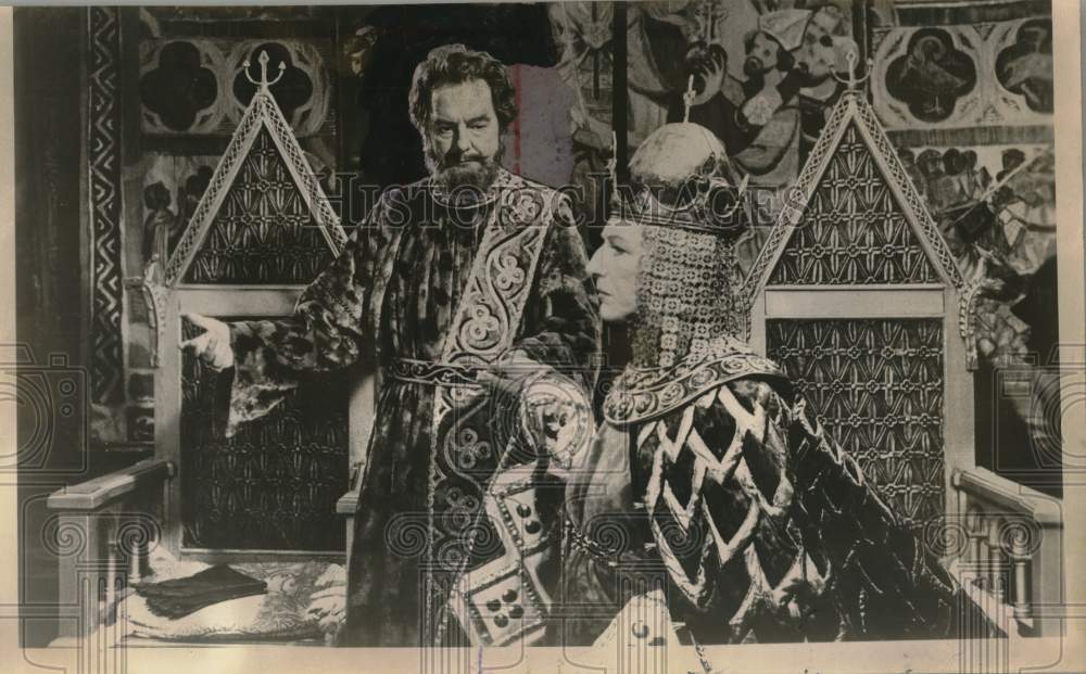 1960 Maurice Evans with costar in scene from "Macbeth"-Historic Images