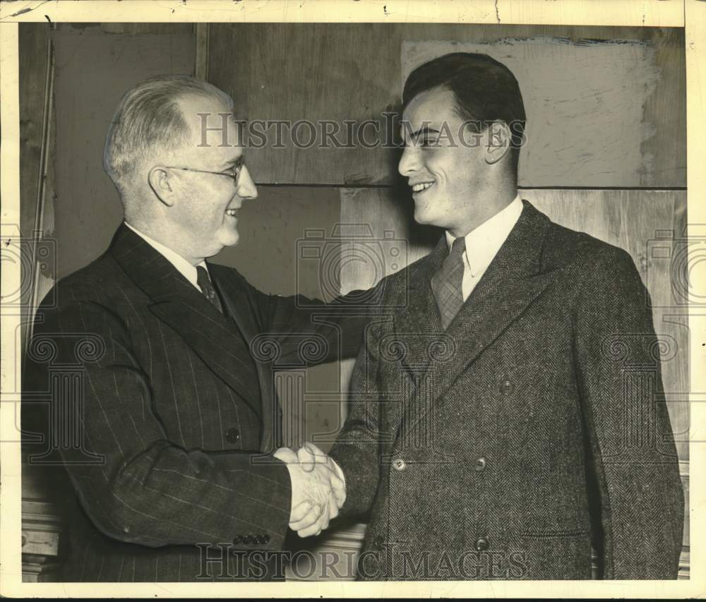 Press Photo Albany Academy Football William Morris & Al Hessberg, New York - Historic Images