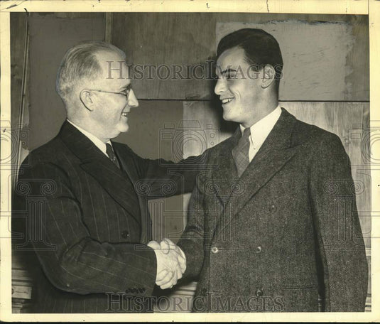 Press Photo Albany Academy Football William Morris & Al Hessberg, New York - Historic Images