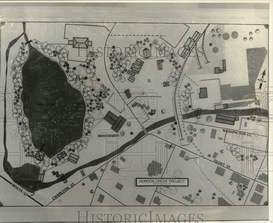 1975 Press Photo Map of proposed Gordon Creek Project, Ballston Spa, New York- Historic Images