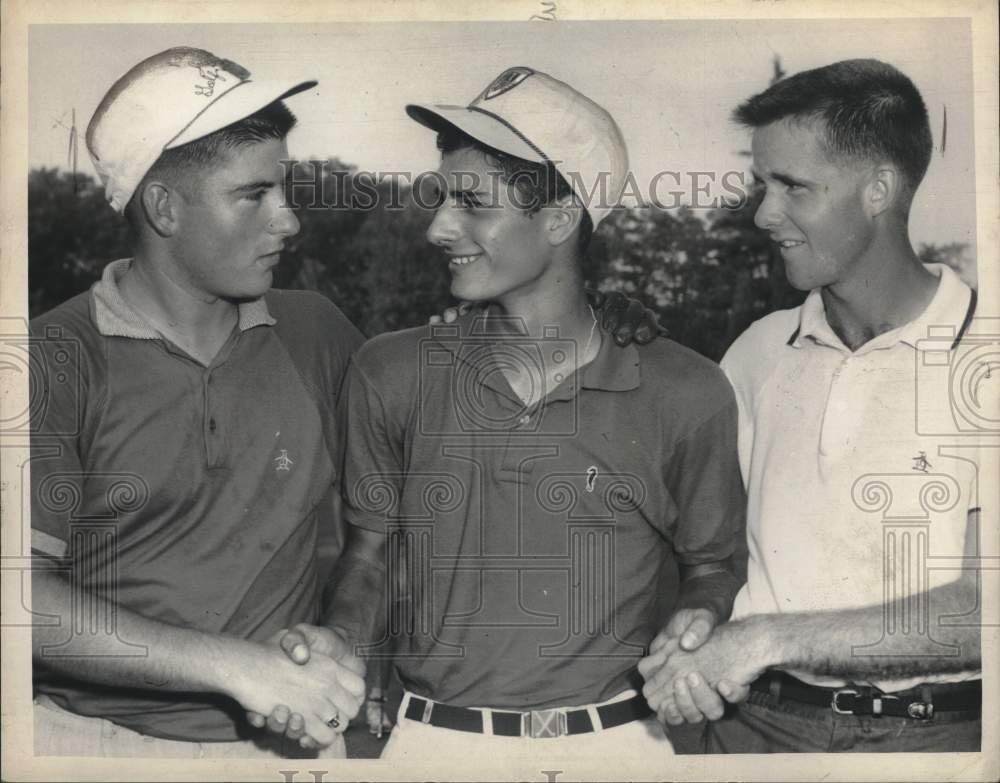 Press Photo Dave Stockton, Johjn Raffaniello &amp; Gig Kizer on New York golf course - Historic Images