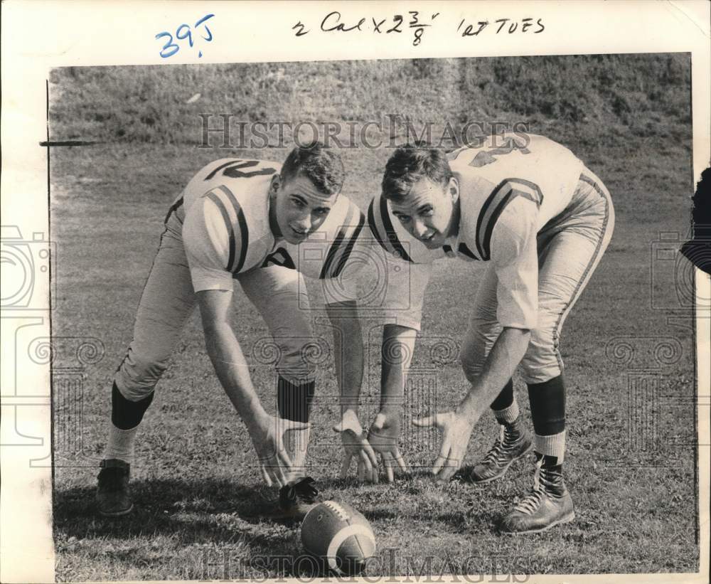 1964 Press Photo Football players Frank and Denis Slattery - Historic Images