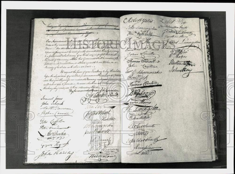 1987 Press Photo 1788 State Convention Journal on Display at NY State Museum - Historic Images