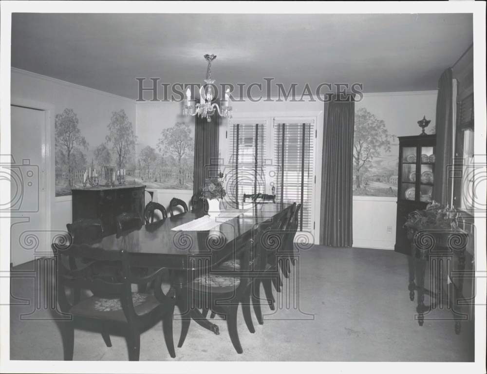 1956 Press Photo Dining Room Inside Vincent T. Tracy's Farm for Alcoholics - Historic Images