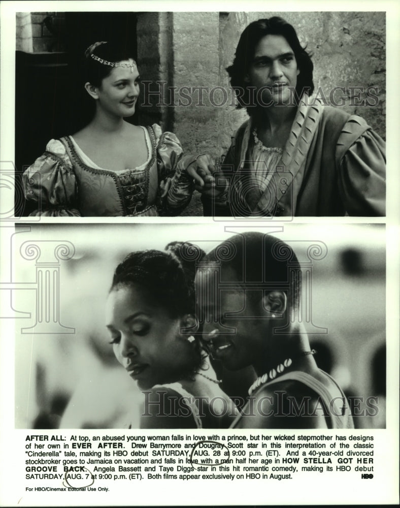 Press Photo Movie scenes from Ever After & How Stella Got Her Groove Back - Historic Images