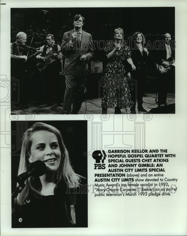 1993 Press Photo Scenes from PBS special devoted to singer Mary Chapin-Carpenter - Historic Images