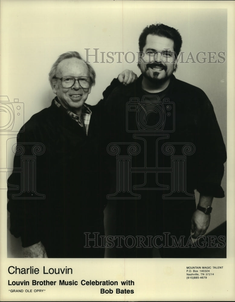 2003 Press Photo Musicians Charlie Louvin &amp; Bob Bates - tup00288 - Historic Images