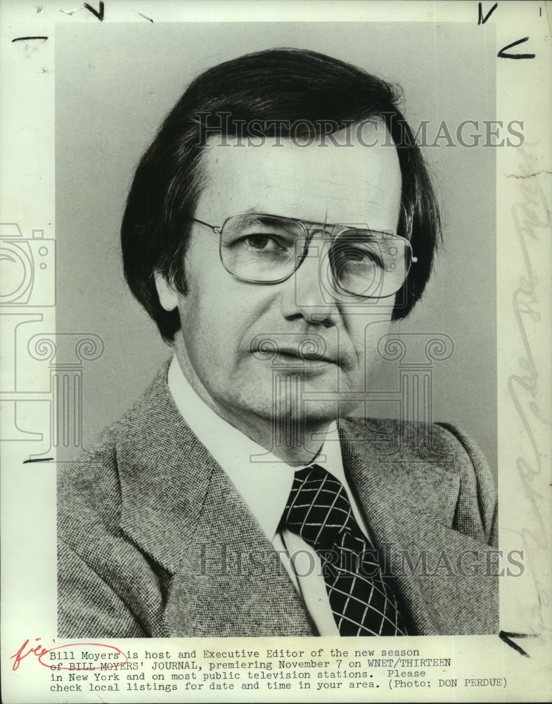 1980 Press Photo Journalist Bill Moyers - tup00515 - Historic Images