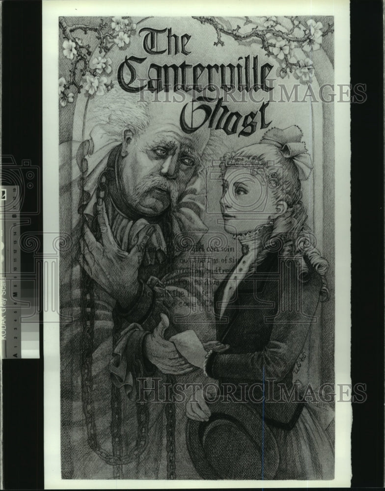 1996 Press Photo The Canterville Ghost by Oscar Wilde Cover Illustration - Historic Images