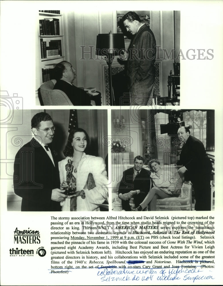 1999 Press Photo Alfred Hitchcock & David Selznick work together & on their own - Historic Images