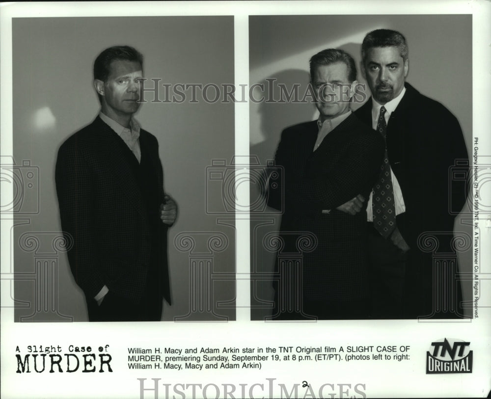 1999 Press Photo William H. Macy &amp; Adam Arkin star in &quot;A Slight Case of Murder&quot; - Historic Images