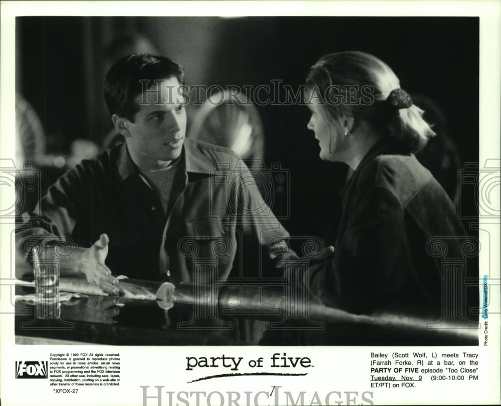 1999 Press Photo Scott Wolf &amp; Farrah Forke star in &quot;Party of Five&quot; on Fox - Historic Images