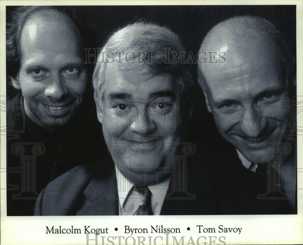 2003 Press Photo Malcolm Kogut, Byron Nilsson, and Tom Savoy - tup01144 - Historic Images