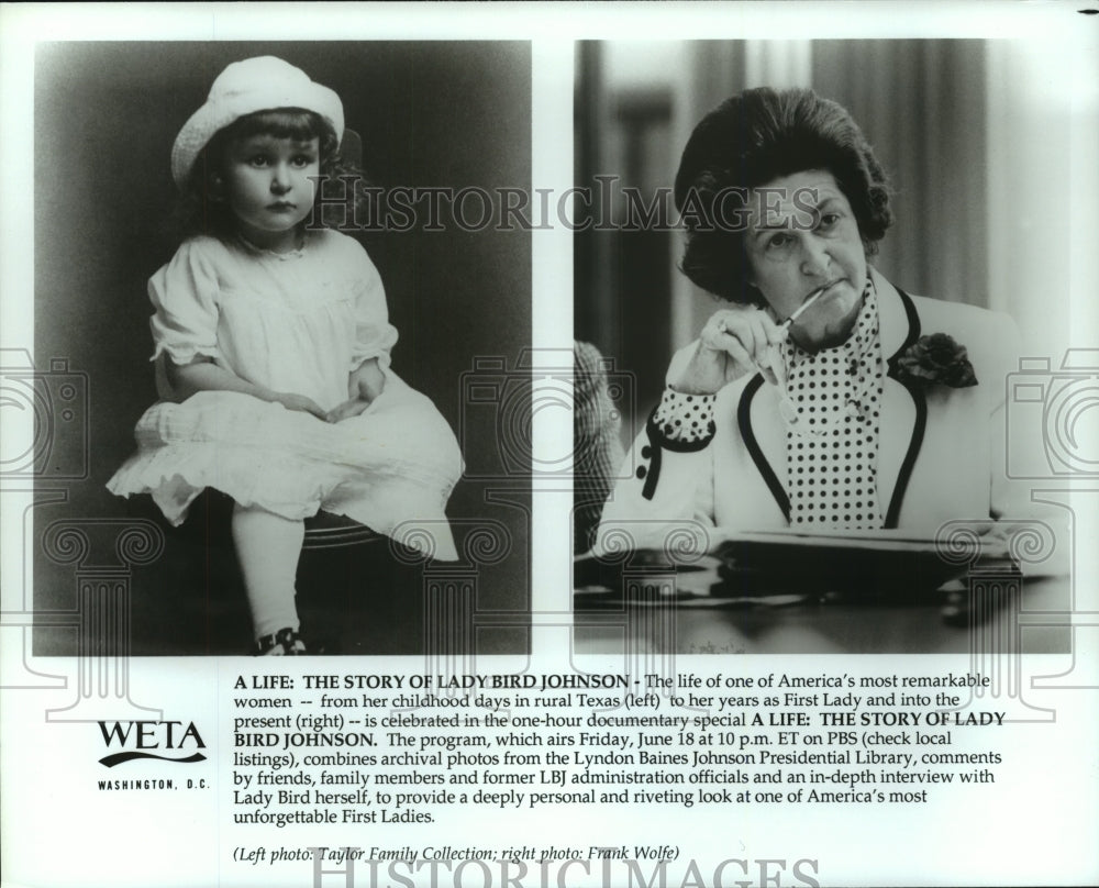 Press Photo PBS documentary profiles the life of Lady Bird Johnson - tup01241 - Historic Images