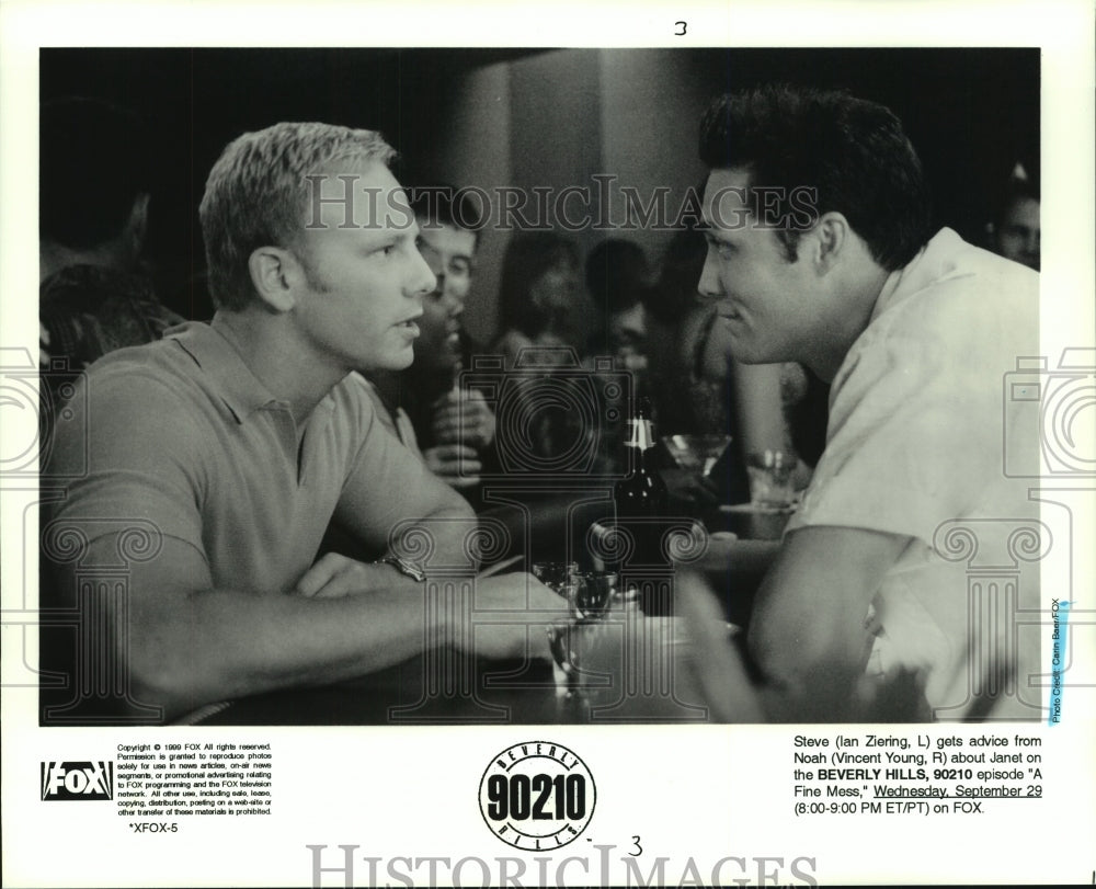 1999 Press Photo Ian Zierin &amp; Vincent Young star in Beverly Hills 90210 on Fox - Historic Images