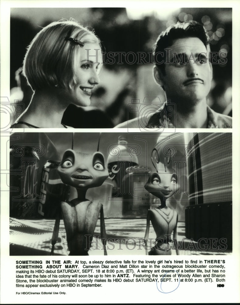 Press Photo Scenes from Something About Mary and Antz on HBO - tup01294 - Historic Images