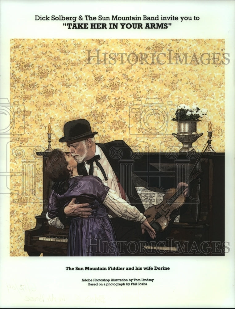2004 Press Photo Illustration of The Sun Mountain Fiddler and his wife Dorine- Historic Images