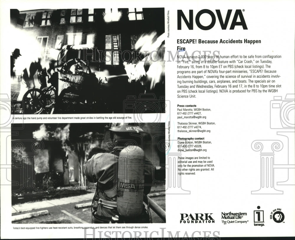 Press Photo Scenes from Nova documentary Escape! Because Accidents Happen on PBS - Historic Images