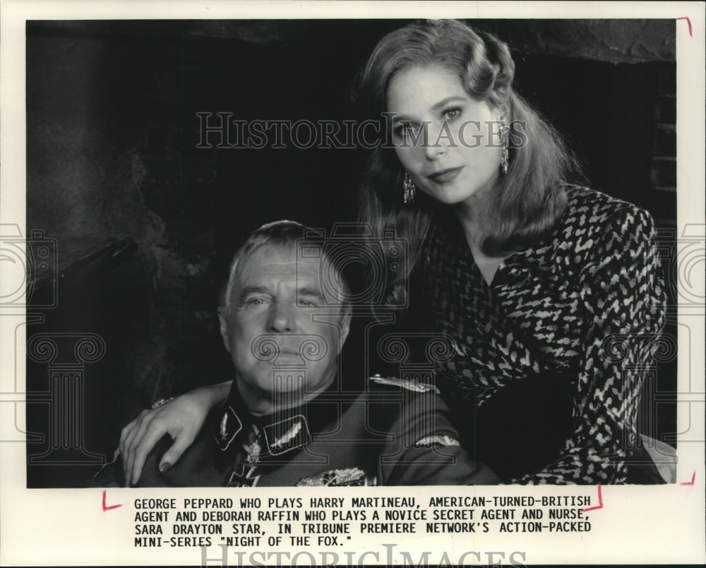 Press Photo George Peppard &amp; Deborah Raffin star in &quot;Night of the Fox&quot; - Historic Images