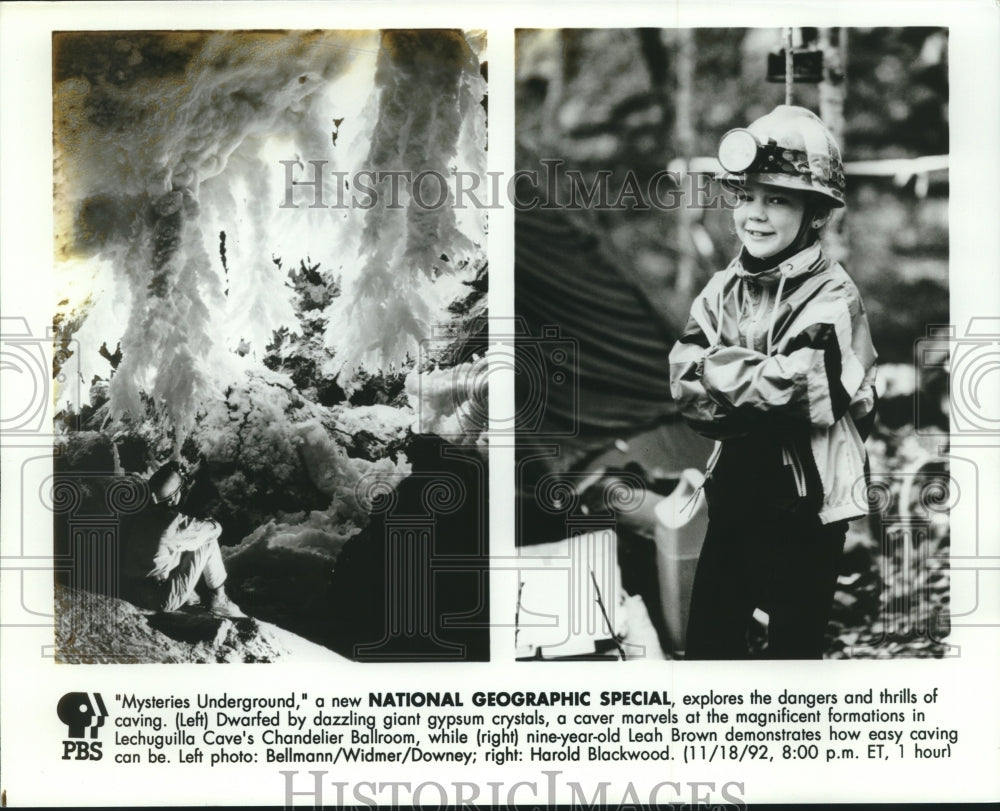 1992 Press Photo Scenes from the National Geographic&#39;s &quot;Mysteries Underground&quot; - Historic Images