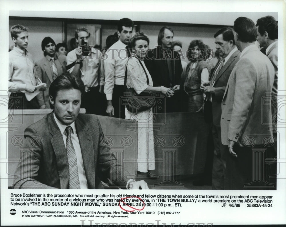 1988 Press Photo Bruce Boxleitner in scene from the ABC movie "The Town Bully"- Historic Images