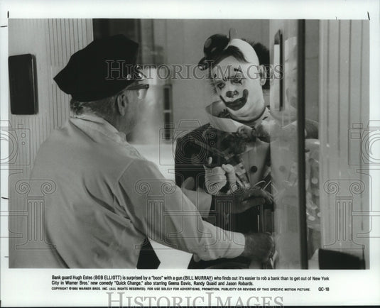 1990 Press Photo Bob Elliott & Bill Murray in scene from "Quick Change" - Historic Images