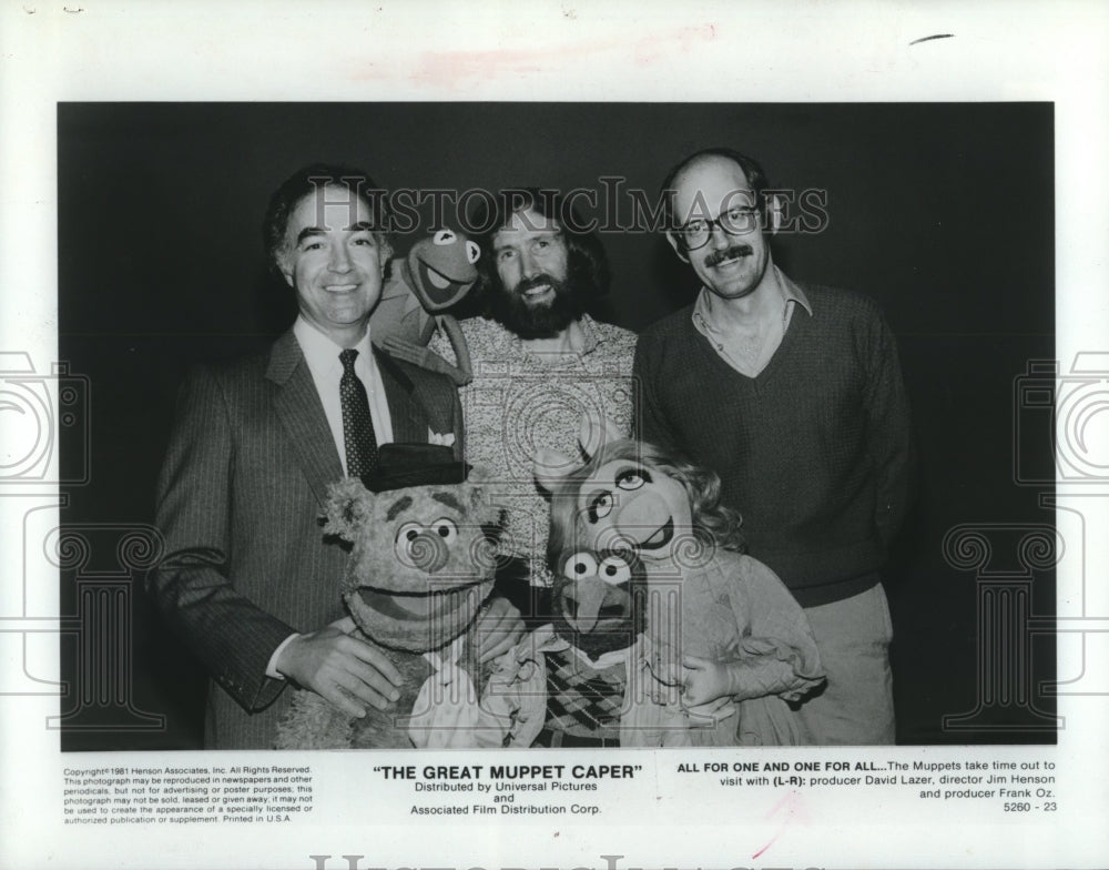 1981 Press Photo Producers and Director of the movie &quot;The Great Muppet Caper&quot;-Historic Images