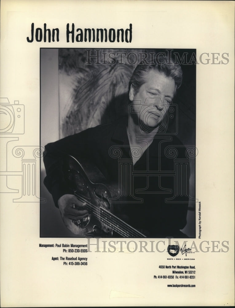 2004 Press Photo Musician John Hammond - tup01975 - Historic Images