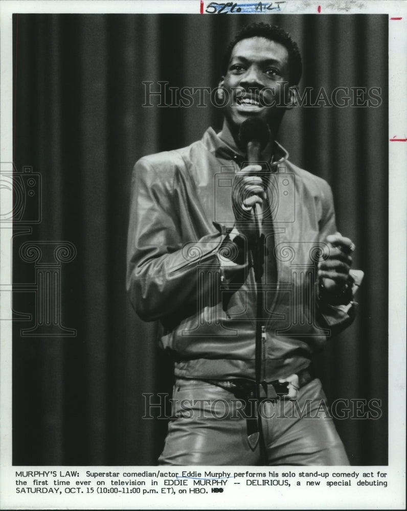 Press Photo Comedian Eddie Murphy debuts on television in Delirious on HBO - Historic Images