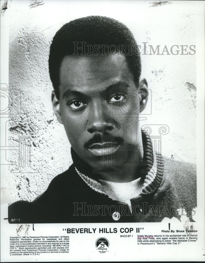 1987 Press Photo Eddie Murphy stars in &quot;Beverly Hills Cop II&quot; - tup02038-Historic Images
