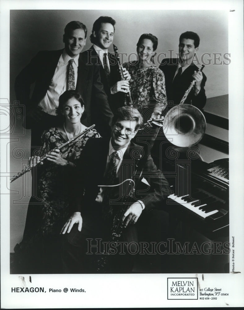 1993 Press Photo Members of the musical group Hexagon, Piano @ Winds - tup02085 - Historic Images