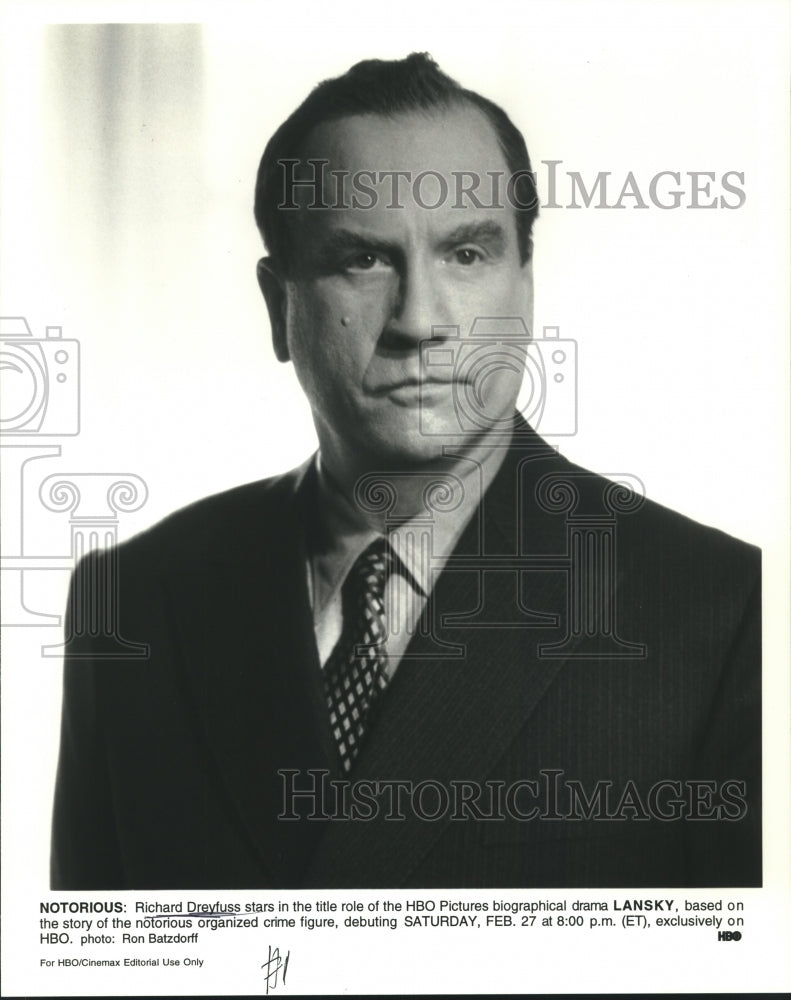 Press Photo Richard Dreyfuss portrays organized crime figure Lansky in HBO drama - Historic Images