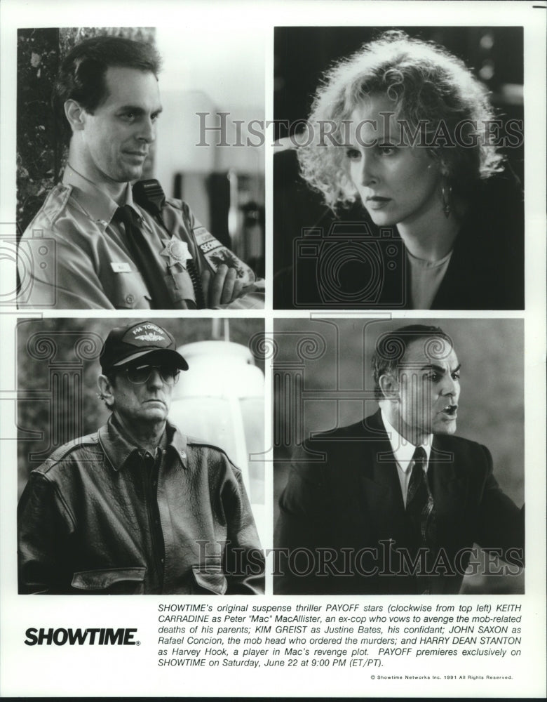 1991 Press Photo Cast of the Showtime suspense thriller "Payoff" - tup02198 - Historic Images