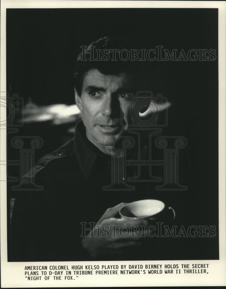 Press Photo David Birney as American Colonel Hugh Kelso in "Night of the Fox" - Historic Images