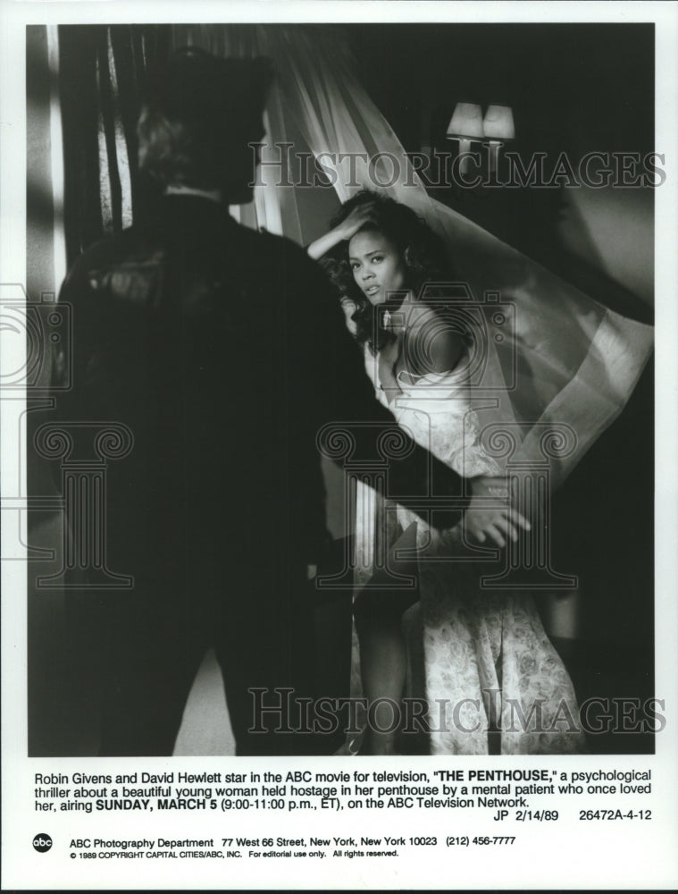 1989 Press Photo Robin Givens and David Hewlett star in "The Penthouse" on ABC- Historic Images