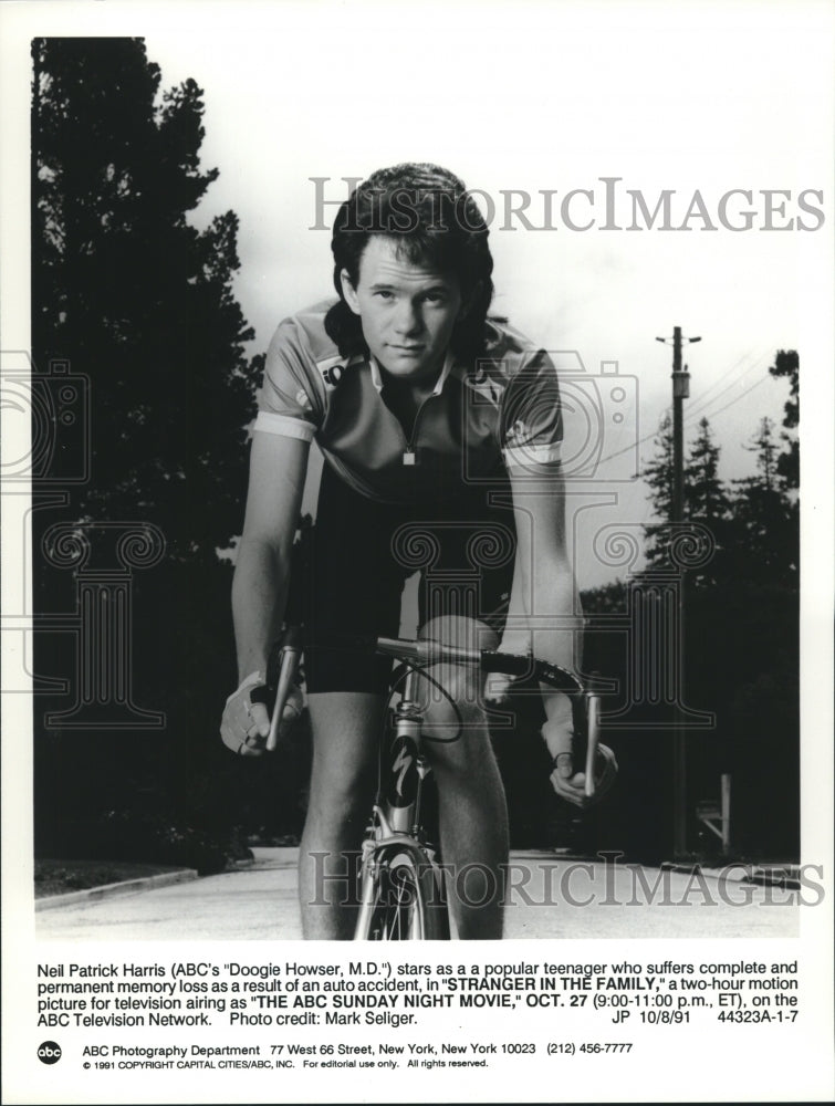 1991 Press Photo Neil Patrick Harris stars in ABC movie "Stranger In The Family" - Historic Images