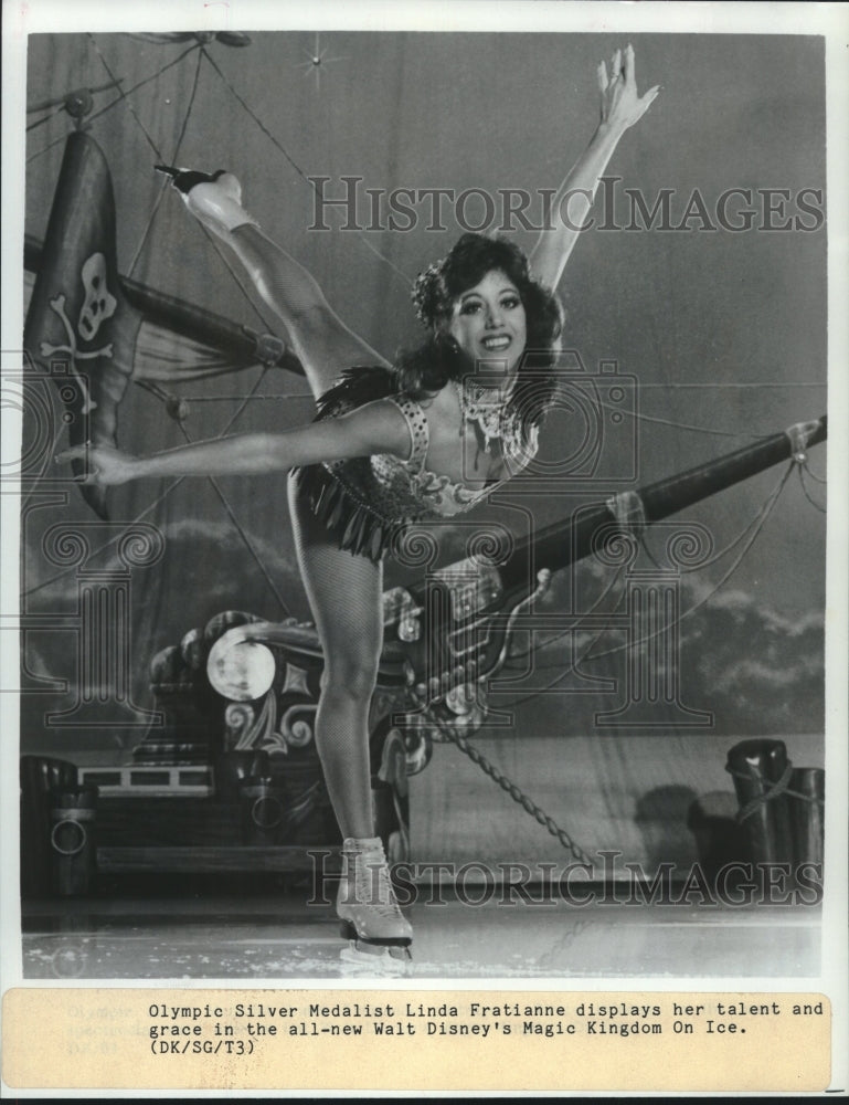 Press Photo Ice Skater Linda Fratianne performs in Disney's Magic Kingdom on Ice - Historic Images