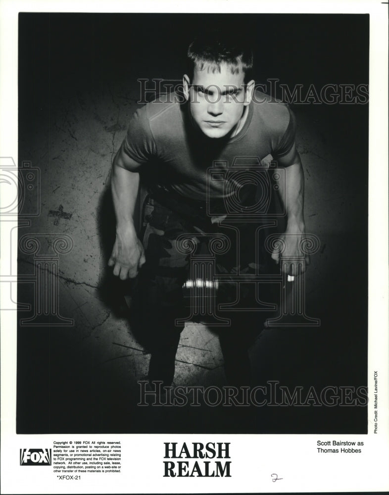 1999 Press Photo Scott Bairstow as Thomas Hobbes in Harsh Realm on Fox-TV - Historic Images