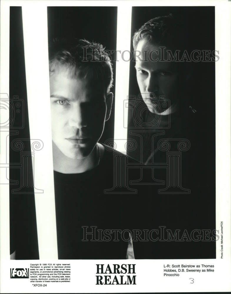 1999 Press Photo Scott Bairstow &amp; D.B. Sweeney star in Harsh Realm on Fox-TV - Historic Images