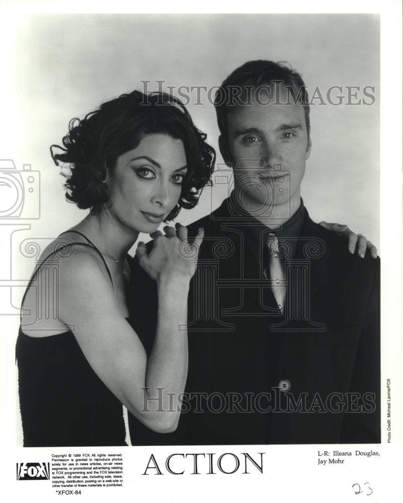 1999 Press Photo Illeana Douglas &amp; Jay Mohr star in Action on Fox-TV - tup02444 - Historic Images